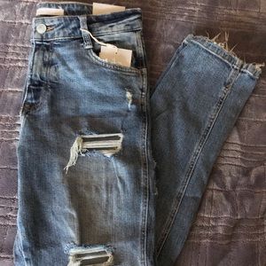 ZARA TRF BLUE DISTRESSED DENIM